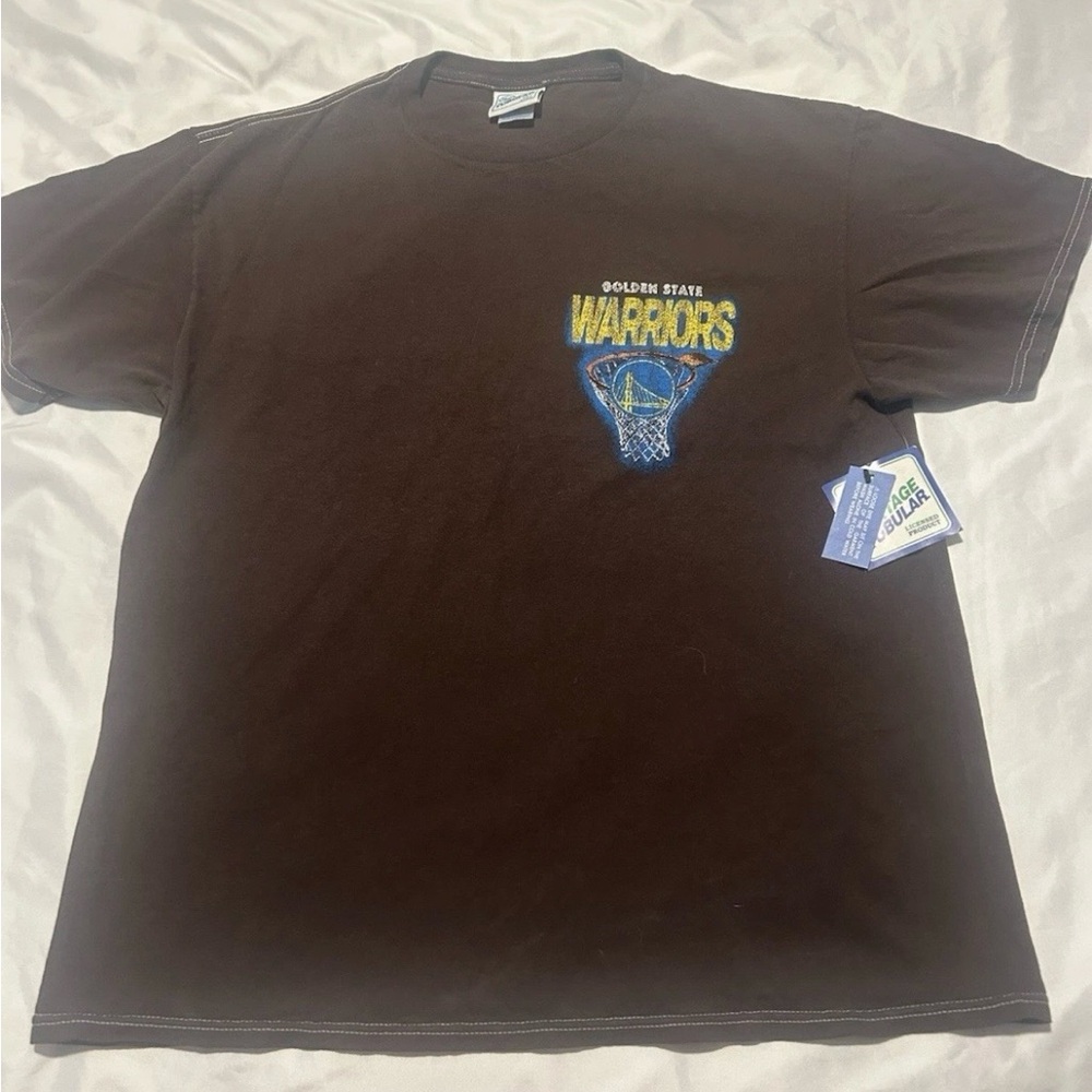 🔥🏀Golden State Warriors NBA T-Shirt Men’s Size L Mocha Short Sleeve🔥🔥